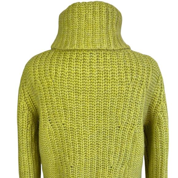 Banana Republic Sz M Wool Alpaca Blend Mixed Chunky Knit Turtleneck Sweater - Picture 7 of 16